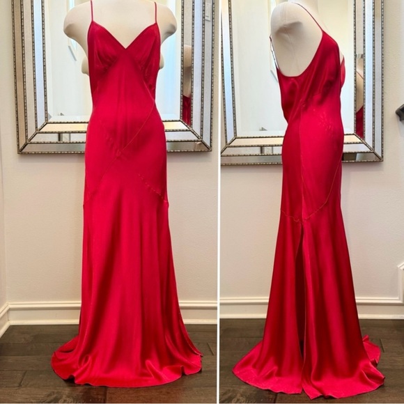Y2K Victoria's Secret Silk Cherry Red Carpet
Bias Cut Maxi Gown Slip Dress L - Picture 9 of 11